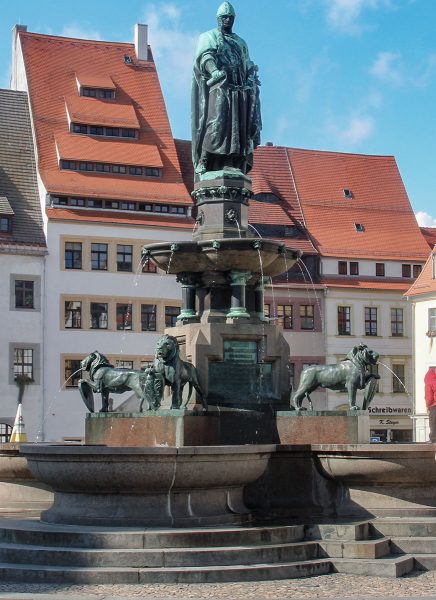 Freiberg Obermarkt Ottobrunnen mit Düsenfeld