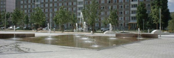 Jena Lobeda Wasserspiel mit Beleuchtung