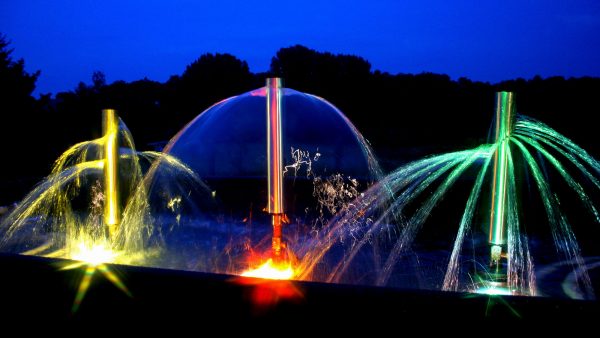 Brunnenmeisterei Weimar, Schreier, Mobiler Springbrunnen mit Jumping Jet zum Vermieten