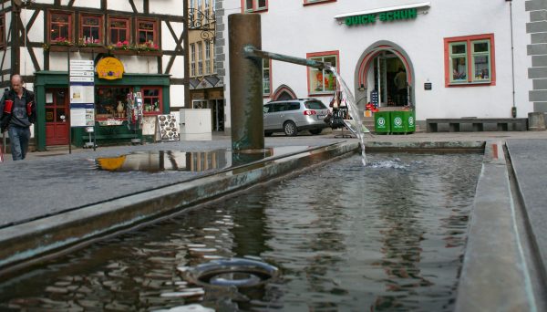 Brunnenmeisterei Weimar, Schreier, Schmalkalden Altmarkt Kugeldüse mit Glasfaseroptik