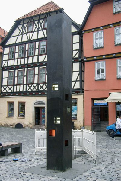 Schmalkalden Wettersäule Lutherplatz mit Nebelanlage